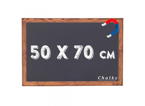 Chalky Manyetik Kara Tahta Ahşap Çerçeveli 50x70 cm